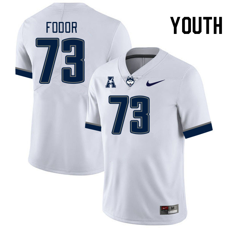 Youth #73 Brady Fodor Uconn Huskies College Football Jerseys Stitched-White